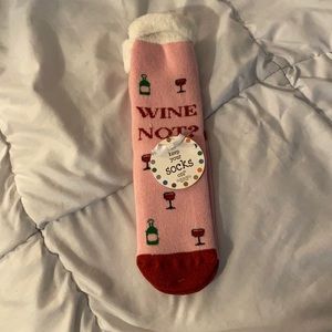 Cozy socks “wine not” novelty